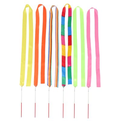 6 Pcs Boy Girl Gymnastics Ribbons, 2m Dancing Streamers for Rhythmic Sports