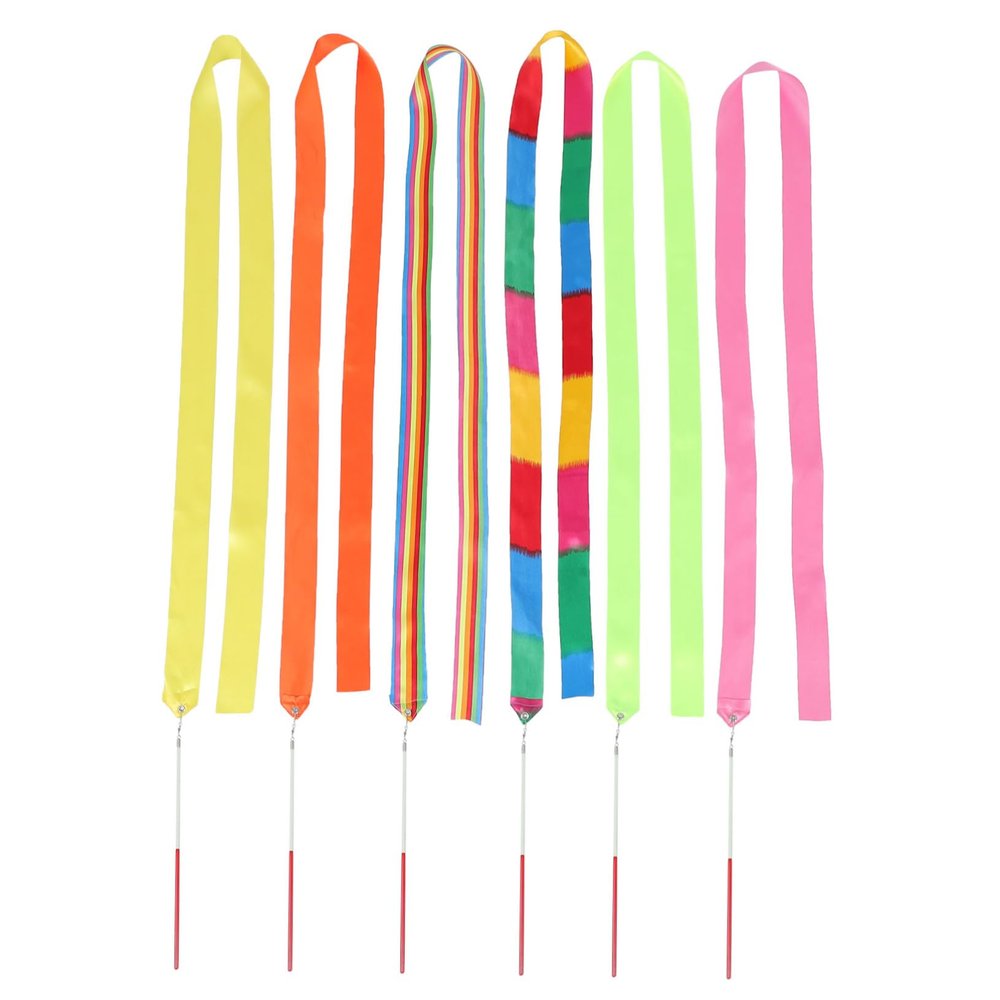 6 Pcs Boy Girl Gymnastics Ribbons, 2m Dancing Streamers for Rhythmic Sports