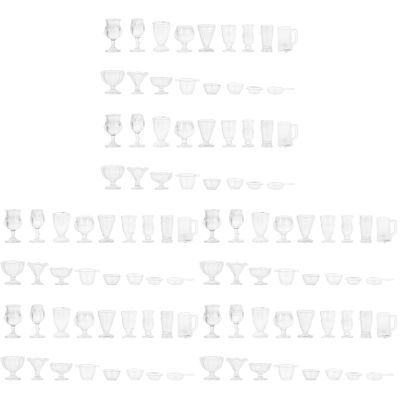 Abaodam 102 Pcs Candy Model Miniature Cups Mini Kitchen Accessories Wine Glasses Ornament ature Wine Cups ature Drinking s Adornment Toy Doll House Beer Mug Key Chain