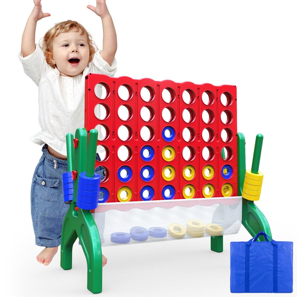 Aywewii 1.9 FT Giant 4-to-Score Connect Game Set, Family Games for Kids and Adults, 4-in-A-Row Jumbo Yard Games Large Floor Games, Outdoor Indoor Party Games, Easter Basket Stuffers