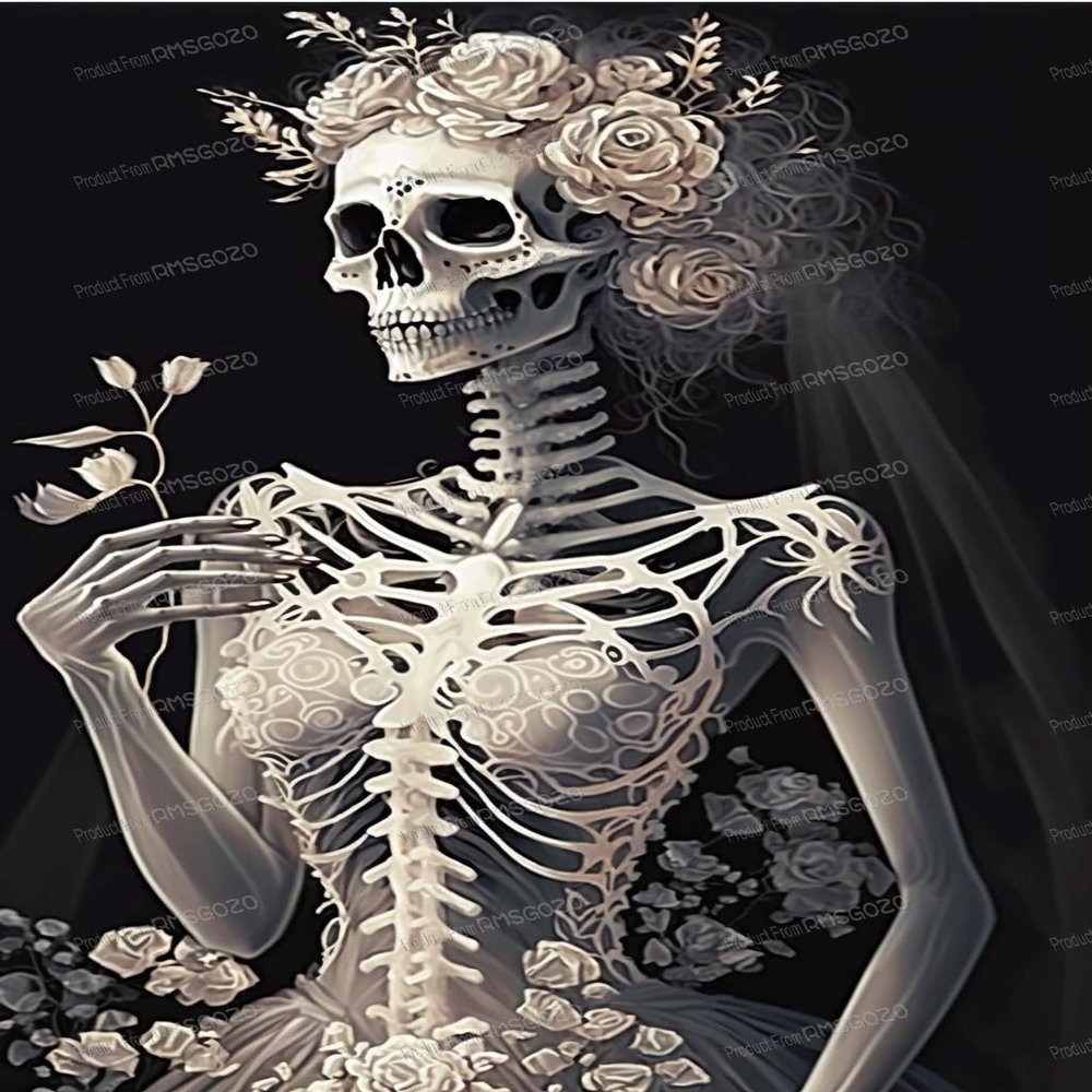 1000 Piece Day of The Dead Puzzles - Wedding Sugar Skull - Fun Family 1000 Piece Jigsaw Puzzle, 20 X 30 Inch, Recyclable Wooden Puzzle Pieces, Favorite Recreational Activity Or Gifts