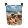 Foruidea Starfish Shells Flip-Flops Hat And Sunglasses Laundry Basket,Laundry Hamper,Collapsible Storage Bin, Oxford Fabric Clothes Baskets,Nursery Hamper For Home,Office,Dorm,Gift Basket view 1