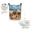Foruidea Starfish Shells Flip-Flops Hat And Sunglasses Laundry Basket,Laundry Hamper,Collapsible Storage Bin, Oxford Fabric Clothes Baskets,Nursery Hamper For Home,Office,Dorm,Gift Basket view 2