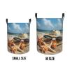 Foruidea Starfish Shells Flip-Flops Hat And Sunglasses Laundry Basket,Laundry Hamper,Collapsible Storage Bin, Oxford Fabric Clothes Baskets,Nursery Hamper For Home,Office,Dorm,Gift Basket view 4