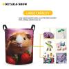 Foruidea Guinea Pig Strewberry Laundry Basket,Laundry Hamper,Collapsible Storage Bin, Oxford Fabric Clothes Baskets,Nursery Hamper For Home,Office,Dorm,Gift Basket view 3