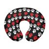 Forchrinse White Red Dog Paw Print Nursing Pillow Cover for Girls Boys Baby Nursing Pillow Slipcover for Puppys Lover view 1