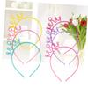 Angoily Birthday Party Kids Crown Headband Set 6pack Creative Plastic Headwear view 4