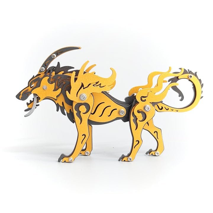 Metalkitor 3D Metal Puzzles for Adults, Siberian Plains Wolf Model Kit- Steampunk DIY Ornament - Assembly Jigsaw Crafts Brain Teaser - Perfect Desk Decor and Gift Choice(100+PCS, Style A)