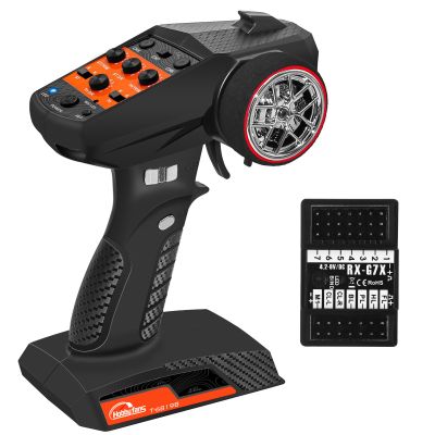 Hobby Fans RC Radio System 7CH 2.4G RC Transmitter with Receiver Anti-Jamming Remote Controller for RC Car Crawler Boat, Button