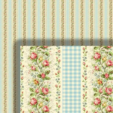 Melody Jane Dolls Houses Dollhouse Wallpaper Regency Stripe Pattern 1/2 inch 1:24 Miniature Print 585