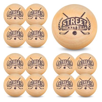 6 Pack Swedish Stickhandling Balls - Street Hockey Balls, Hardwood Floorball Training Equipment with Bag, 2 Inch Diameter
