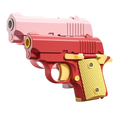 Fidget Pistol Toys for Adults, 3D Printed Mini 1911 Small Pistol Toys,A Stress-Relieving Toy Suitable for Relieving ADHD and Anxiety, The Best Gift for Friends (Pink+Red)