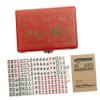 Abaodam 1set Portable Mahjong Game Set Carry Box for Travel Compact Standard Tiles for Home and Entertainment Activities view 1