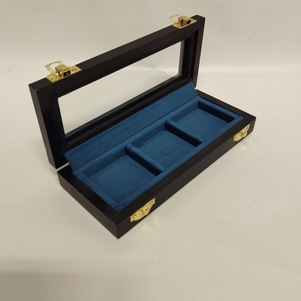 Antique Coin Box with 3 Boxes 50 x 50 mm Italian Velvet