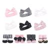 Hudson Baby Girls 10Pc Headband and Socks Set, Houndstooth Love, 0-9 Months view 1