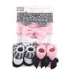Hudson Baby Girls 10Pc Headband and Socks Set, Houndstooth Love, 0-9 Months view 2