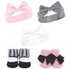 Hudson Baby Girls 10Pc Headband and Socks Set, Houndstooth Love, 0-9 Months view 4