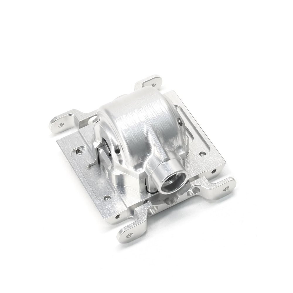TREAL Aluminum 7075 Center Differential w/Cover Gear Box Housing for Losi 1/18 Mini LMT(Silver)