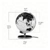 ATMRC World Globe Elegant Classic Newest with Chrome Metal Base Stand Black and White Globe Lighting Led World Globe for Home Office Classroom view 2