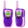 BATURU Walkie Talkies for Kids 2 Pack Purple, Girls Toys Age 6-8 8-10 Birthday Gifts, Indoor Play, Outdoor Camping & Hiking, Toddler Walkie Talkies Age 3-5, Easy to Use, 22 Channels, 3 Miles Range view 1