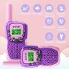 BATURU Walkie Talkies for Kids 2 Pack Purple, Girls Toys Age 6-8 8-10 Birthday Gifts, Indoor Play, Outdoor Camping & Hiking, Toddler Walkie Talkies Age 3-5, Easy to Use, 22 Channels, 3 Miles Range view 2
