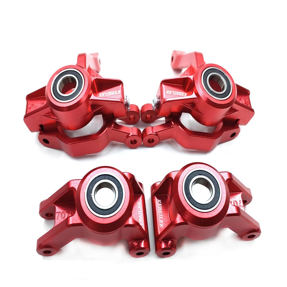 KEBEILEE CNC Alu7075 Front Spindle+Rear Wheel hub Carrier+C-Hub for LOSI DBXL-E 2.0 (red)