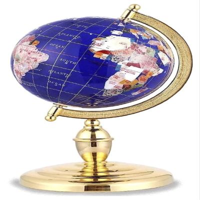 OXOAMP World Globe World Globe 360 Degree Rotating World Globe with Metal Stand Globe Adult Explore The World Learning Globe 13in Bedside (Color : Blue, Size : 22CM)