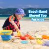 Beach Sand Toys for Kids with 2 Collapsible Beach Sand Buckets, Big Size Sand Molds, 2 Mesh Shell Bags, Shovels Toy Set Summer Travel Beach Essentials Sandbox Outdoor Toys for Toddler Ages 3-10 view 2