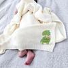 Luxury Personalized Embroidered Knit Baby Blanket, Baby Name Blanket, Cute Dinosaur Blanket for Baby, Newborn Baby Gift, New Mom Gifts view 2