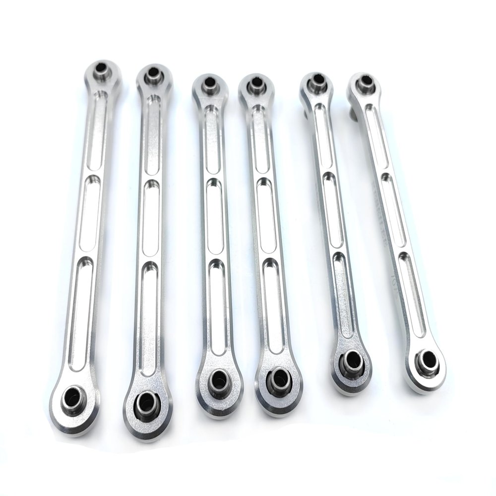 KEBEILEE CNC Alu Fornt Rear Turnbuckle Steering Tie Rod for LOSI DBXL-E DBXL 2.0 (Silver)