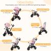 BABY JOY Tricycle, 6 in 1 Trike for Toddler w/Reversible Seat, Adjustable Canopy & Parent Handle, 5-Point Safety Belt, PU Wheels and Storage Basket, Push Tricycle for 9-60 Months (Pink) view 2