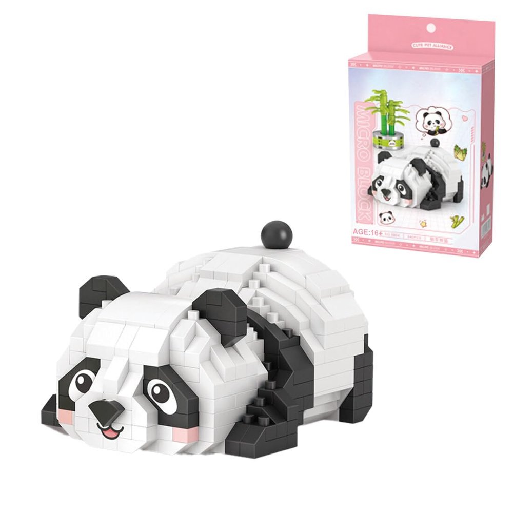 Aetheria Party Favors Easter Lazy Panda Mini Blocks Animal Building Set 340 Pieces Creative Home Decor Building Toy Bricks for Kids Adults to Build, Advent Calendar 2025 Gift