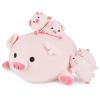 Achwishap 5PCS Pig Family,Pig Stuffed Animal Mommy with 4 Pig Babies Plush,Cute Pig Plush Pillow Cushion Doll,Kawaii Pig Plush Toy Hugging Pillow for Kid Birthday Gift Adult Valentines(16 Pig Family) view 1