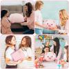 Achwishap 5PCS Pig Family,Pig Stuffed Animal Mommy with 4 Pig Babies Plush,Cute Pig Plush Pillow Cushion Doll,Kawaii Pig Plush Toy Hugging Pillow for Kid Birthday Gift Adult Valentines(16 Pig Family) view 4