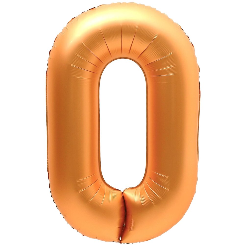 0 Number Balloon, Number Balloons 40 Inch, Orange Large Big Foil Number Balloons for Birthday Party Graduation Wedding Anniversary Baby Shower Bachelorette Halloween Decoration Supplies (Orange)