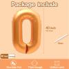 0 Number Balloon, Number Balloons 40 Inch, Orange Large Big Foil Number Balloons for Birthday Party Graduation Wedding Anniversary Baby Shower Bachelorette Halloween Decoration Supplies (Orange) view 2