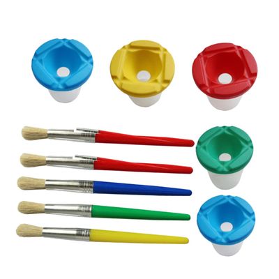 Abaodam 5set DIY Pigment Cup Set for Boys and Girls Falling Washable Graffiti Tool Brush Random Painting Kit for Young Artists Spill Design