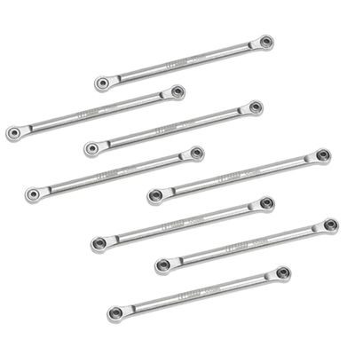 GPM Upgrades Aluminum 7075 Upper & Lower Link Bar Set for Losi 1/18 Mini LMT 4X4 Brushed Monster Truck Rtr-Los01026 (Silver)