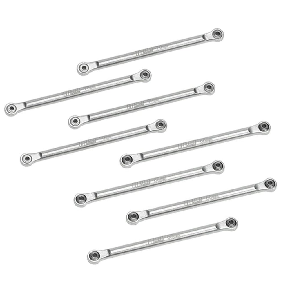 GPM Upgrades Aluminum 7075 Upper & Lower Link Bar Set for Losi 1/18 Mini LMT 4X4 Brushed Monster Truck Rtr-Los01026 (Silver)