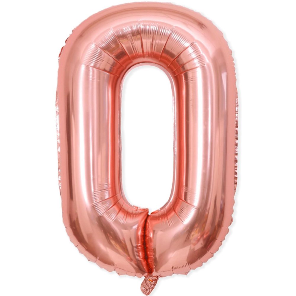 0 Number Balloon, Number Balloons 40 Inch, Rose Gold Large Big Foil Number Balloons for Birthday Party Graduation Wedding Anniversary Baby Shower Bachelorette Decoration Supplies (Rose Gold)