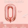 0 Number Balloon, Number Balloons 40 Inch, Rose Gold Large Big Foil Number Balloons for Birthday Party Graduation Wedding Anniversary Baby Shower Bachelorette Decoration Supplies (Rose Gold) view 2