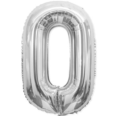 0 Number Balloon, Number Balloons 40 Inch, Silver Large Big Foil Number Balloons for Birthday Party Graduation Wedding Anniversary Baby Shower Bachelorette Celebration Decorations Supplies (Silver)