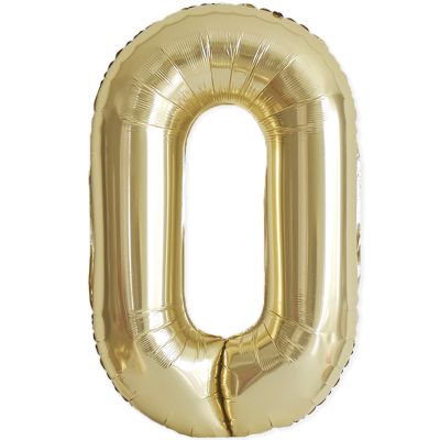 0 Number Balloon, Number Balloons 40 Inch, Champagne Gold Large Big Foil Number Balloons for Birthday Party Graduation Wedding Anniversary Baby Shower Bachelorette Decoration Supplies (Light Gold)
