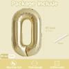0 Number Balloon, Number Balloons 40 Inch, Champagne Gold Large Big Foil Number Balloons for Birthday Party Graduation Wedding Anniversary Baby Shower Bachelorette Decoration Supplies (Light Gold) view 2