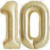 10 Balloon Number, 40 Inch Champagne Gold Foil Balloons Giant Jumbo Helium Number 10 Balloons for Boys Girls 10th Birthday Decorations Anniversary Events Party Decorations (Light Gold) view 1