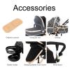 2 in 1 Baby Stroller Convertible Reversible Standard Pram Portable Pushchair Infant Buggy Baby Carriage Foldable High Landscape Pram for Toddler Newborn (2US588-BLACK) view 2