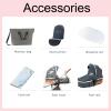 2 in 1 Baby Stroller Convertible Reversible Standard Pram Portable Pushchair Infant Buggy Baby Carriage Foldable High Landscape Pram for Toddler Newborn (225 Creamy White) view 2