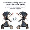 2 in 1 Baby Stroller Convertible Reversible Standard Pram Portable Pushchair Infant Buggy Baby Carriage Foldable High Landscape Pram for Toddler Newborn (225 Creamy White) view 4