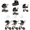 2 in 1 Baby Stroller Convertible Reversible Standard Pram Portable Pushchair Infant Buggy Baby Carriage Foldable High Landscape Pram for Toddler Newborn (2US588-GREY) view 3
