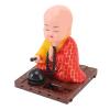 MUNEFE Solar Powered Shaking Head Monk Figurine, Solar Powered Monk Nodding Head Swing Toy, Buddha Monks Statue Car Ornament for Home Office Desk Decor view 4